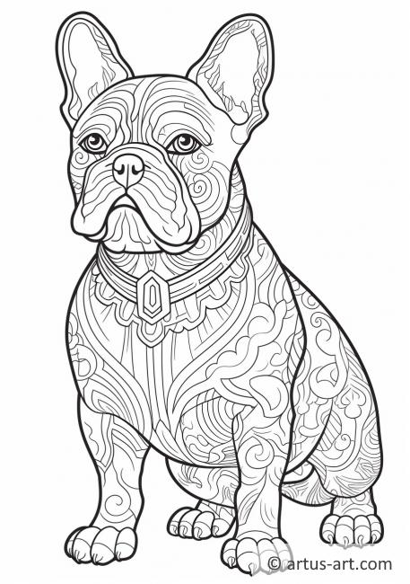 Página de colorir do Bulldog Francês